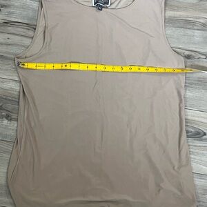 Tan Crew Neck Sleeveless Blouse 19 ptp